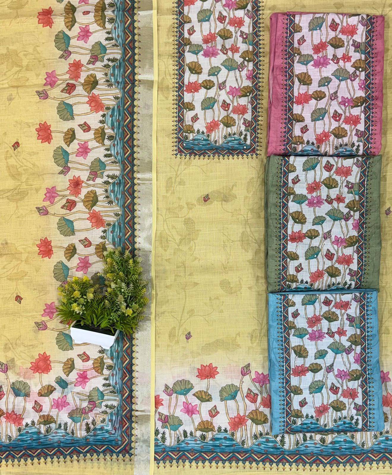 Linen Series By Shurooq Stylish Beautiful Colourful Linen Dresses At Wholesale Price
